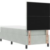 vidaXL Box Spring Postelja z Vzmetnico Svetlo Siva 80x200 cm Žamet | Shoptok.si