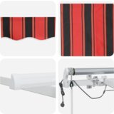 vidaXL samodejni retraktibilni senčnik z LED oranžne in rjave barve 450x300 cm | Shoptok.si