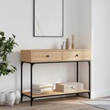 vidaXL Konzolna mizica sonoma hrast 100x34,5x75 cm inženirski les Cene