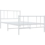  Metalni okvir kreveta uzglavlje i podnožje bijeli 100x200 cm | shoptok.hr