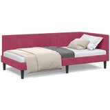 vidaXL Kotna postelja z vzglavjem vinsko rdeča 100 x 200 cm Žamet | Shoptok.si