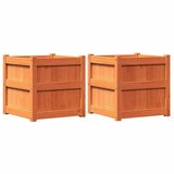 Maison Chic Vrtno cvetlično korito - Cvetlični Lonec 2 kosa voščeno rjava trdna borovina, (21790170) | Shoptok.si