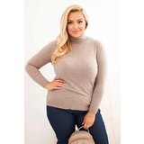 Kesi Włoski Plus Size women's sweater made of viscose in a classic cut fango Cijene