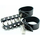 Ohmama Fetish Leather Strap Metal Ring Cock Cage with Ball Divider | shoptok.hr