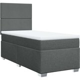 vidaXL Krevet s oprugama i madracem tamnosivi 90x200 cm od tkanine | shoptok.hr