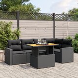 vidaXL 6-dijelni set vrtnih sofa s jastucima crni od poliratana | shoptok.hr