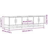 vidaXL TV ormarić crni 150x35x41 cm Konstruirano drvo i metal | shoptok.hr