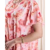 Resti Women's knee-length dress with print and frill in orange- Clothing | Shoptok.si