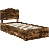  Krevetna konstrukcija s ladicama Dimljeni hrast 90 x 190 cm Smeđa 193 x 93 x 100 cm | Shoptok.si