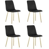 Lava stolica - crni baršun / zlatne noge x 4 | shoptok.hr