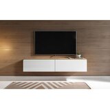 P & B nizka omarica lowa, bela, barva hrasta, led | Shoptok.si