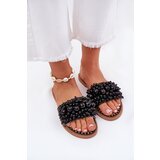 Boto Women's Flat Sandals With Decorative Beads Black Aricca | Shoptok.si