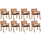 The Living Store Vrtni stoli z blazinami 8 kosov trden akacijev les - Vrtni Stol, (21476322) | Shoptok.si