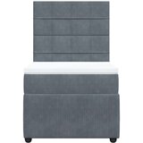 Box spring krevet s madracem tamnosivi 90x200 cm baršunasti | shoptok.hr