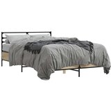  Okvir za krevet boja hrasta 135x190cm konstruirano drvo i metal | shoptok.hr