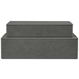 Blomus Antracitno sive škatle za shranjevanje v kompletu 2 ks s pokrovom/dekorativne iz imitacije usnja 40x30x11 cm Sahla – | Shoptok.si