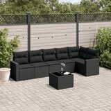 vidaXL 7-dijelni set vrtnih sofa od poliratana s jastucima crni Cijene