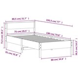  Okvir kreveta s uzglavljem 75x190 cm od borovine | shoptok.hr