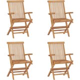 Maison Chic Zložljivi Vrtni Stoli - Stol za vrti 4 kosi trdna tikovina JS2904, (21875634) | Shoptok.si