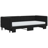  Dnevni krevet na razvlačenje s madracima crni 90x200 cm baršun | shoptok.hr