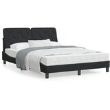 vidaXL Posteljni okvir z vzglavjem črn 140x190 cm žamet | Shoptok.si
