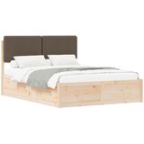 vidaXL Posteljni okvir z oblazinjenim vzglavjem Taupe 150 x 200 cm, (5000104292) | Shoptok.si