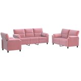  Set sofe 3 pcs Ružičasta Baršun - Ružičasta 1-sjedalo + 2-sjedalo (140 cm) + 3-sjedalo | shoptok.hr