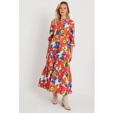 Cool & Sexy Women's Patterned Loose Mini Dress Orange | Eponuda.ba