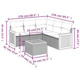  6-dijelni set vrtnih sofa s jastucima bež od poliratana | shoptok.hr