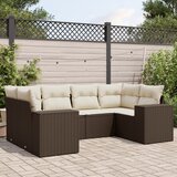  6-dijelni set vrtnih sofa od poliratana s jastucima smeđi | shoptok.hr