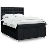 vidaXL Krevet s oprugama i madracem crni 140 x 190 cm od tkanine | shoptok.hr