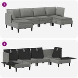  Set namještaja za dnevni boravak 6 pcs Tamnosiva Tkanina | Eponuda.com