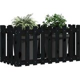 vidaXL Povišena vrtna gredica crna 100x50x50 cm masivna borovina | shoptok.hr
