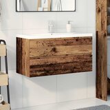  Ormarić za sudoper ugradbenim umivaonikom i slavinom Staro drvo Smeđa 90 x 38.5 x 45 cm | Shoptok.si