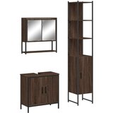 Furnova Kopalniška garnitura 3-delna rjavi hrast inženirski les, (21945628) | Shoptok.si