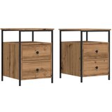 Maison Chic Dvo delni komplet Nočne omarice - Nočne mize artisan hrast 44x45x60 cm inženirski les, (21689353) | Shoptok.si