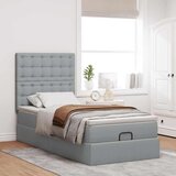vidaXL Otomanski posteljni okvir z vzmetnico siv 80x200 cm blago | Shoptok.si