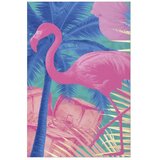  Plakat - Pink Flamingo - abstract flamingo against a background of palm trees and ice cubes 60x90 Bez okvira | shoptok.hr