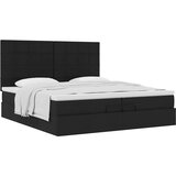 vidaXL Otomanski posteljni okvir z vzmetnicami črn 200x200 cm blago | Shoptok.si