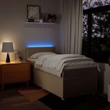 vidaXL Box spring postelja z vzmetnico krem 100x200 cm blago, (21291283) | Shoptok.si