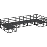 vidaXL Vrtna sedežna garnitura 7 pcs Črna Aluminij | Shoptok.si