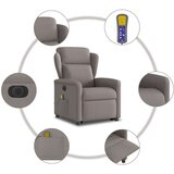 vidaXL Električni masažni naslanjač s funkcijo vstajanja taupe | Shoptok.si