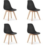  KITO stolica - crna / prirodne noge x 4 | shoptok.hr