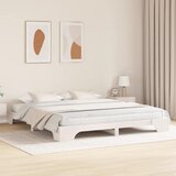  Krevetna konstrukcija Bijelo 200 x 200 cm Čvrsto borovo drvo Bijela 207 x 207 x 17 cm | Shoptok.si