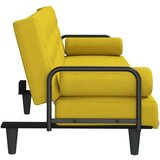  Raztegljiv kavč z naslonjali za roke svetlo rumeno blago, (20697761) | Shoptok.si