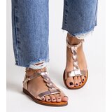 Gemre Champagne flat sandals Amaranth | Shoptok.si