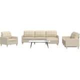  4-dijelni set sofa s tabureom krem od tkanine | Eponuda.com