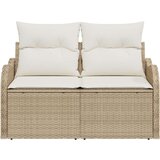  Dvosed kauč za vrt s jastučićima Bež Poli Ratan | shoptok.hr