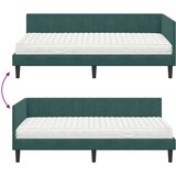 vidaXL Kutni okvir kreveta s madracem Tamnozelena 100 x 200 cm Baršun | shoptok.hr
