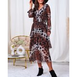 Resti Black and brown mesh midi dress with print | Eponuda.ba